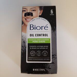 Biore Oil Control Charcoal Deep Cleaning Pore Strips 6-pk Hypoallergenic New NIB
